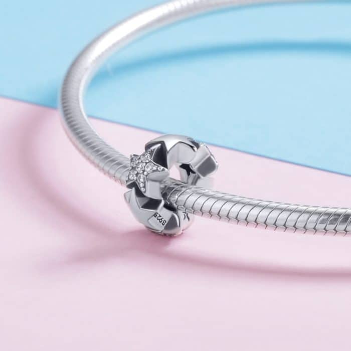 S925 Sterling Silber Small Star Bead Intarsien Zirkon Halskette Armband Anhänger – Bild 5