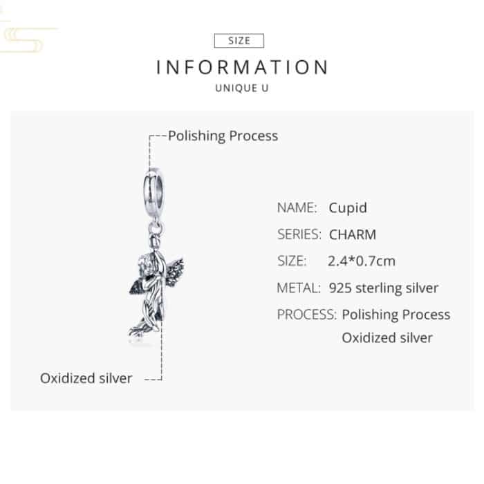 S925 Sterling Silber Cupid Anhänger Handgemachte DIY Zubehör Anhänger – Bild 5