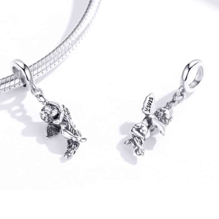 S925 Sterling Silber Cupid Anhänger Handgemachte DIY Zubehör Anhänger – Bild 6