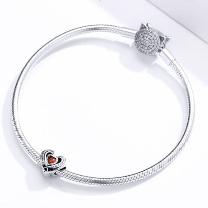 S925 Herzförmige lose Perlen aus Sterlingsilber DIY Armbandzubehör – Bild 7