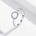 S925 Sterling Silber Ring Platinierter Zirkon Einfacher Schmuckring