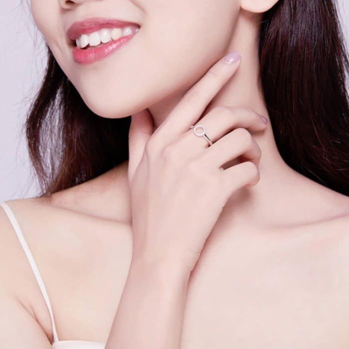 S925 Sterling Silber Ring Platinierter Zirkon Einfacher Schmuckring – Bild 8