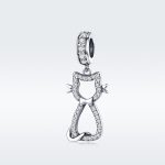 S925 Sterling Silber Anhänger Diy Armband Zubehör Zirkon Katze Anhänger Schmuck – Bild 2