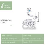 S925 Sterling Silber Pfau Weißgold plattierter offener Ring – Bild 5