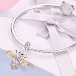 S925 Sterling Silber Biene Zirkon Anhänger Dame DIY Halskette Anhänger – Bild 6