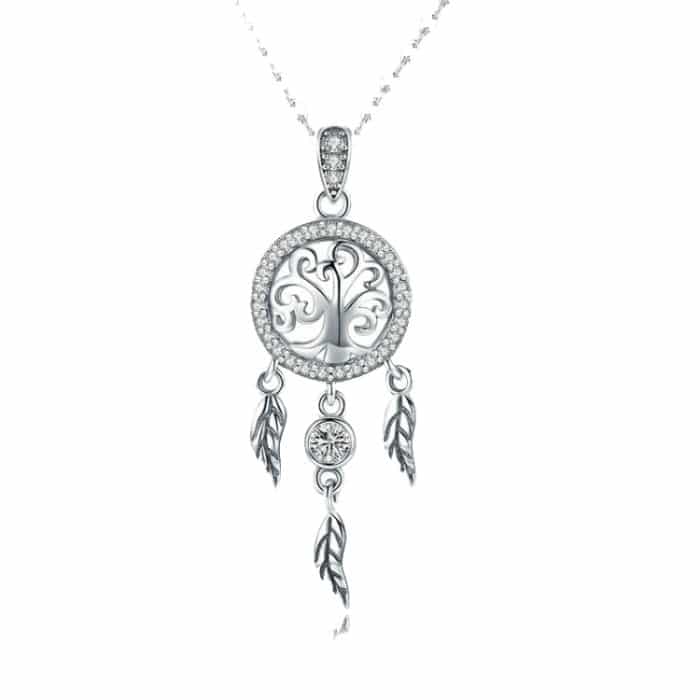 Baum des Lebens S925 Sterling Silber Quaste Halskette – Bild 1