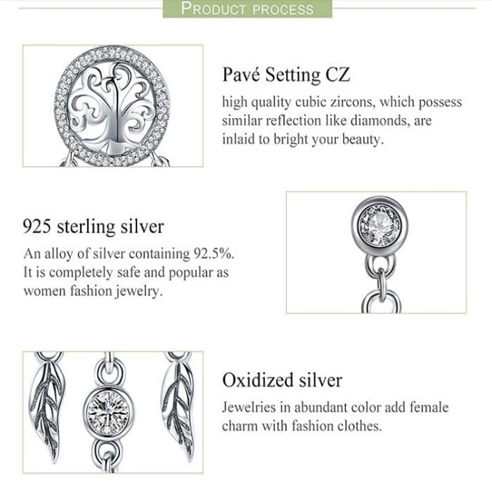 Baum des Lebens S925 Sterling Silber Quaste Halskette – Bild 3