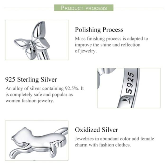 S925 Sterling Silber Ring Cats Companion Fashion Ring – Bild 5