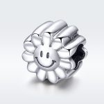 S925 Sterling Silber Sunflower Smile Schmuck Perle Smiley Anhänger – Bild 2
