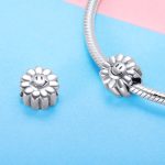S925 Sterling Silber Sunflower Smile Schmuck Perle Smiley Anhänger – Bild 5