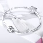 S925 Sterling Silber Sunflower Smile Schmuck Perle Smiley Anhänger – Bild 6