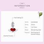 S925 Sterling Silber Anhänger Red Love Planet DIY Armband Schmuck Zubehör – Bild 5
