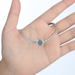 S925 Sterling Silber Perlen Persönlichkeit eingelegte blaue Augen runde Armband Zubehör Perlen – Bild 6