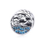 S925 Sterling Silber DIY Armband Zubehör Seagull Blue Beaded Hollow Loose Beads