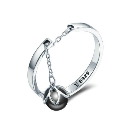 S925 Sterling Silber Open Pearl Ring