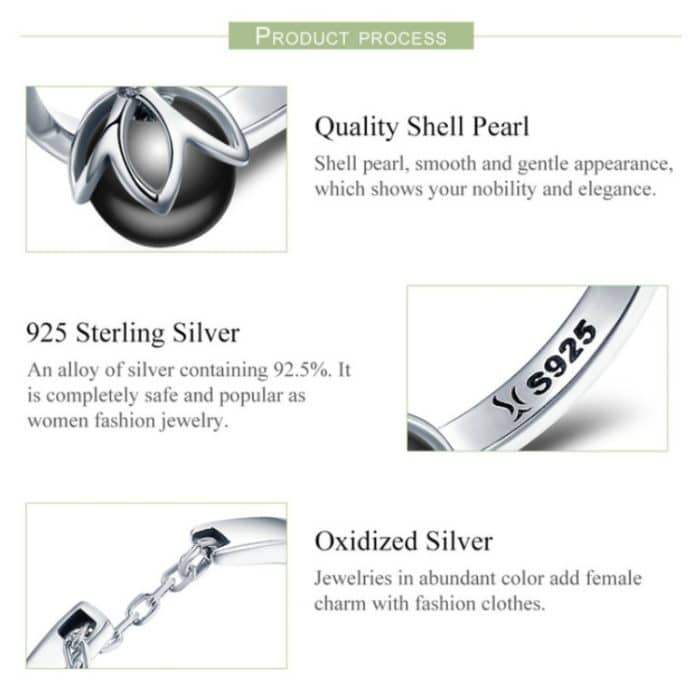 S925 Sterling Silber Open Pearl Ring – Bild 6