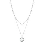 S925 Sterling Silber platinierte Halskette Double Layer Small Star Light Silber Halskette