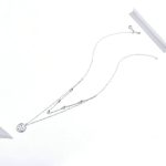 S925 Sterling Silber platinierte Halskette Double Layer Small Star Light Silber Halskette – Bild 2