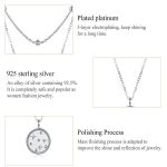S925 Sterling Silber platinierte Halskette Double Layer Small Star Light Silber Halskette – Bild 4