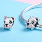 S925 Sterling Silber Perlen Niedlicher Schnauzer Platinbeschichtetes Zubehör Anhänger Lose Perlen – Bild 5