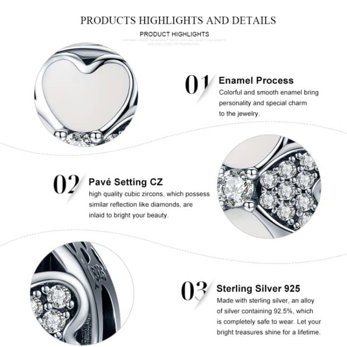 S925 Sterling Silber Diamant Glück Blütenblatt Perlen Armband Zubehör – Bild 4