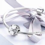 S925 Sterling Silber Diamant Glück Blütenblatt Perlen Armband Zubehör – Bild 6