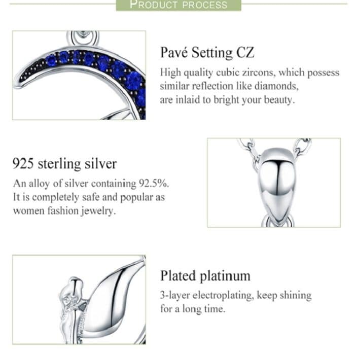 Dark Night Fairy S925 Halskette aus Sterlingsilber mit Weißgold und Zirkon – Bild 4