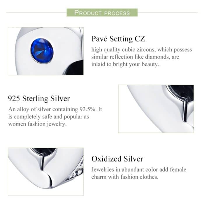 S925 Sterling Silber Perlen Herzförmige Öltropfen Positionierschnalle DIY Armband Zubehör – Bild 4