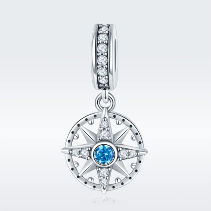 S925 Sterling Silber Anhänger Kompass Halskette Anhänger – Bild 2