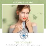 S925 Sterling Silber Anhänger Kompass Halskette Anhänger – Bild 3