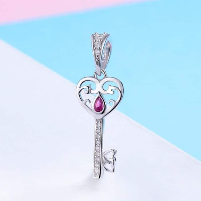 S925 Sterling Silber Happiness Key Anhänger Charm Zubehör – Bild 2