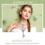 S925 Sterling Silber Happiness Key Anhänger Charm Zubehör – Bild 3