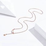 Star Moon S925 Sterling Silber Rose Gold Plated Halskette – Bild 3