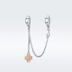 S925 Sterling Silber platiniert Klee Sicherheitskette DIY Armband Zubehör – Bild 2