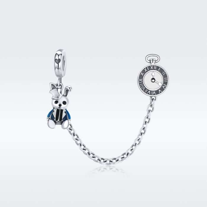 S925 Sterling Silber Kaninchen Sicherheitskette DIY Armband Zubehör – Bild 2