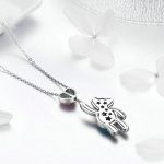 Niedlicher Bär S925 Sterling Silber Rose Gold Plated Zirkon Halskette – Bild 2