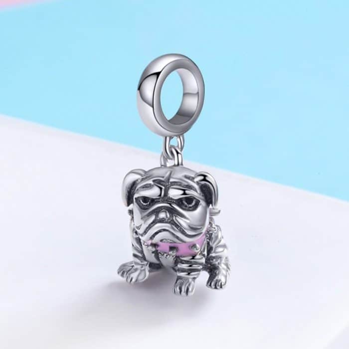 S925 Sterling Silber Perlen Bulldogge Charm Zubehör Armband Zubehör – Bild 2