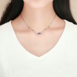 Magic Eye S925 Sterling Silber Halskette Damen Blue Eye Intarsien Zirkon Halskette – Bild 6