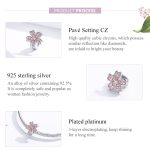 S925 Sterling Silber platiniert rosa Blume lose Perlen DIY Armband Zubehör – Bild 4