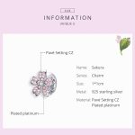 S925 Sterling Silber platiniert rosa Blume lose Perlen DIY Armband Zubehör – Bild 5