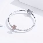 S925 Sterling Silber platiniert rosa Blume lose Perlen DIY Armband Zubehör – Bild 7