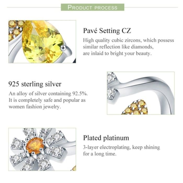 S925 Sterling Silber Ring Bee Blessing Offener Ring – Bild 5