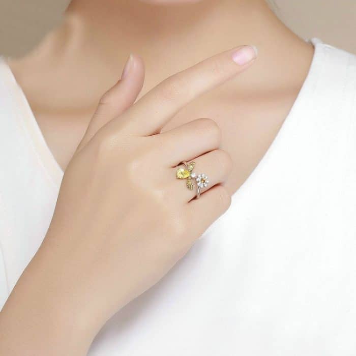 S925 Sterling Silber Ring Bee Blessing Offener Ring – Bild 7