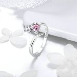 S925 Sterling Silber Cute Cat Diamond Ring – Bild 3