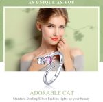 S925 Sterling Silber Cute Cat Diamond Ring – Bild 5