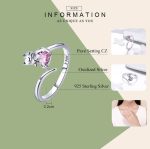 S925 Sterling Silber Cute Cat Diamond Ring – Bild 7