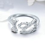 S925 Sterling Silber Ring Hundebegleiter eingelegter Zirkonring – Bild 5