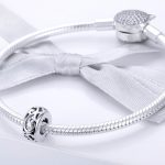 S925 Sterling Silber Vintage Curly Grass Muster Liebe herzförmige Perlen – Bild 6