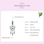 S925 Sterling Silber Liebe Quaste Traumfänger Anhänger DIY Armband Zubehör – Bild 5