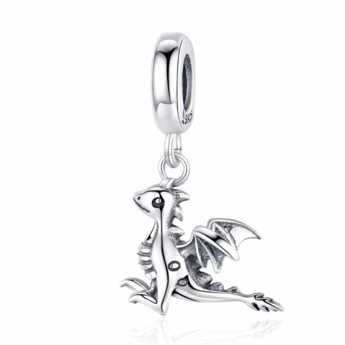 S925 Sterling Silber Anhänger Drogon Dinosaurier Charme DIY Armband Zubehör – Bild 1